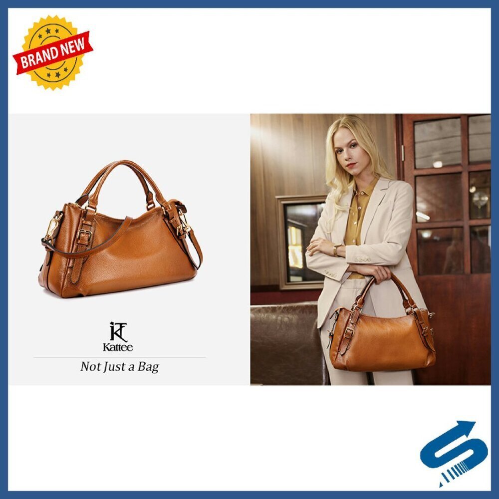 Medium Genuine Leather Hobo Bag Crossbody Satchel Top Handle - Picture 8 of 8